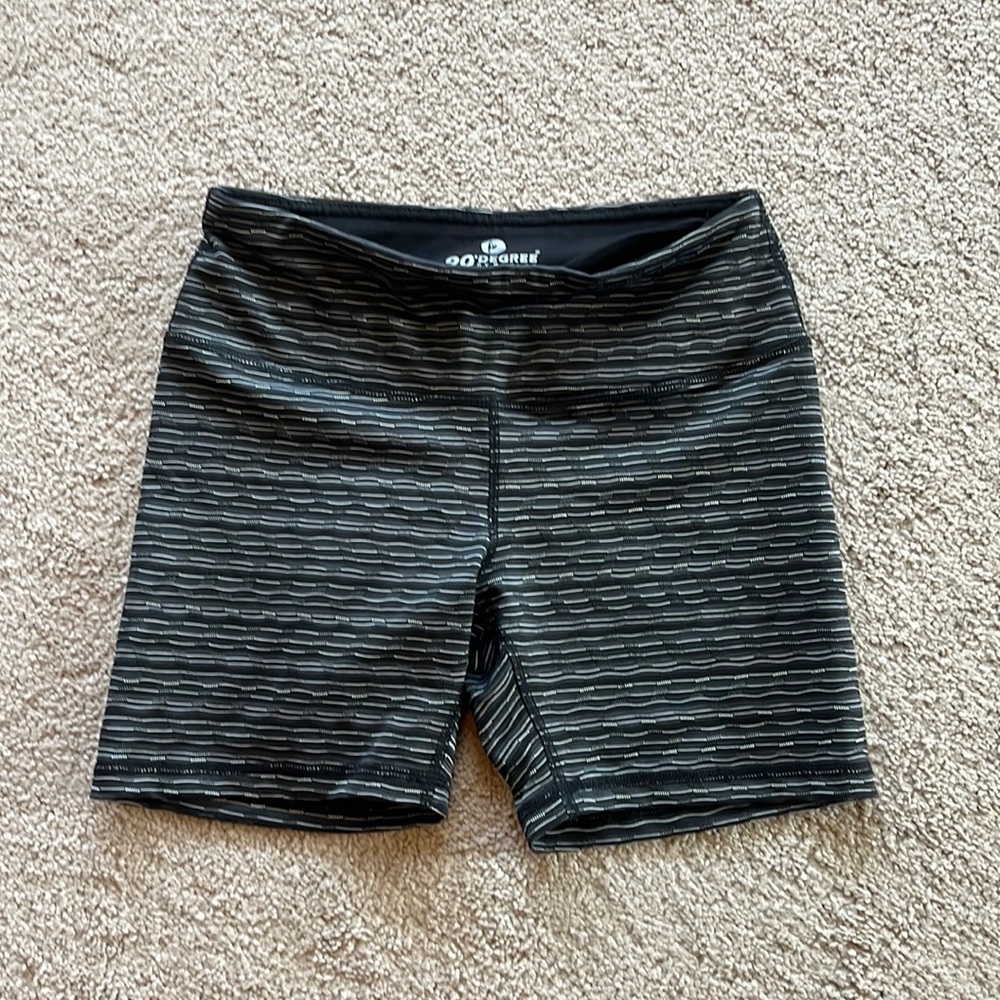 Bike shorts. Black print.